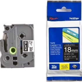 PTOUCH Band, laminiert weiss/schwarz TZe-345 PT-2450DX 18 mm