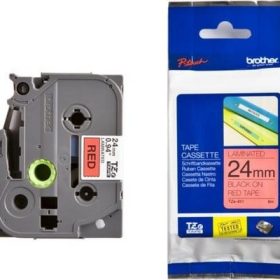 PTOUCH Band, laminiert schwarz/rot TZe-451 PT-2450DX 24 mm
