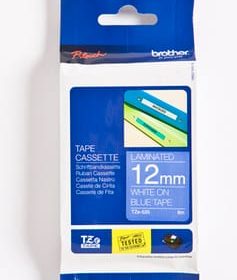 PTOUCH Band, laminiert weiss/blau TZe-535 PT-1280VP 12 mm