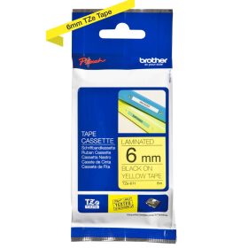 PTOUCH Band, laminiert schwarz/gelb TZe-611 PT-1280VP 6 mm