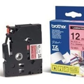 PTOUCH Band, lam.,fluor. schw./orange TZe-B31 PT-300 12 mm