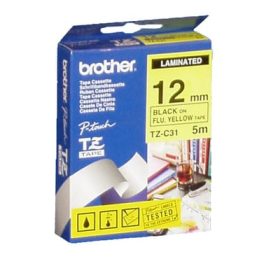 PTOUCH Band,lam.,fluor. schwarz/gelb TZe-C31 PT-300 12 mm