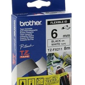 PTOUCH Flexitape lamin. schwarz/weiss TZe-FX211 zu PT-550 6 mm