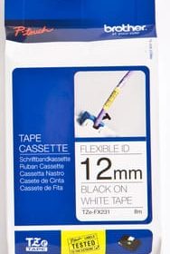PTOUCH Flexitape lamin. schwarz/weiss TZe-FX231 zu PT-550 12 mm