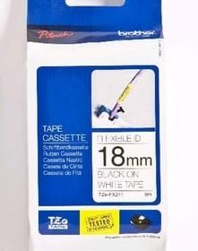 PTOUCH Flexitape lamin. schwarz/weiss TZe-FX241 zu PT-550 18 mm