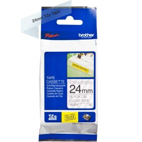 PTOUCH Band, strong/adh. schwarz/klar TZe-S151 PT-300 24 mm