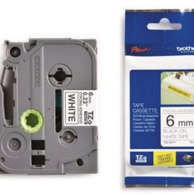 PTOUCH Band, strong/adh.schwarz/weiss TZe-S211 PT-300 6 mm