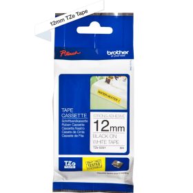 PTOUCH Band, strong/adh.schwarz/weiss TZe-S231 PT-300 12 mm