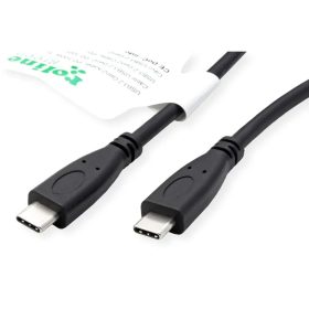 ROLINE USB-C-C, Lade & Datenkabel 11.44.9057 Black, ST/ST, 100W, 3.2Gen2 1m