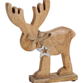 ROOST Aufsteller Elch 10023055 Mangoholz 27x25x6cm