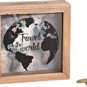 ROOST Sparkasse Travel the World 10040874 Holz, Glas 15x15x5cm