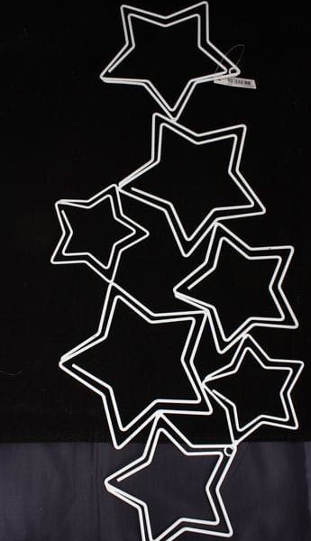 ROOST Fotohalter Sterne 46cm 768292-S 11 Clips, silber, weiss