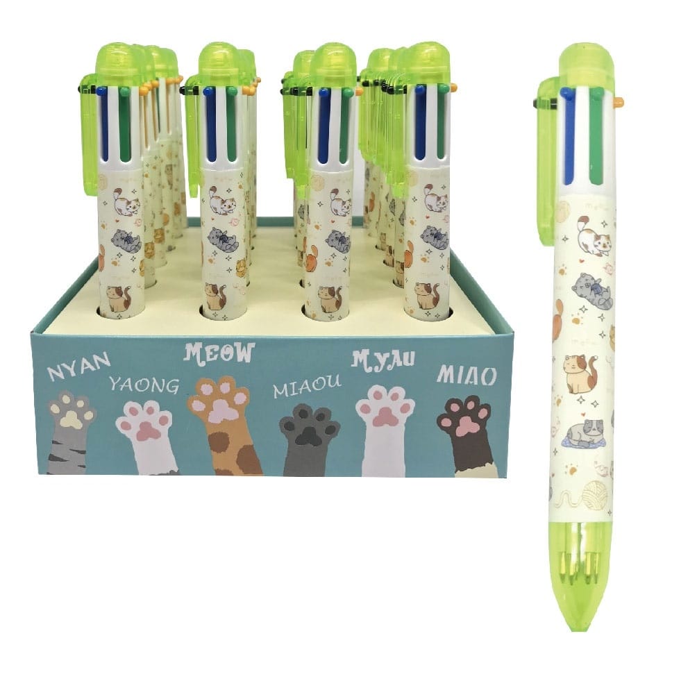 ROOST-BP-015-7612532059734 ROOST Kugelschreiber BP-015 Katze, 6-Farben – Hochwertig & günstig bei ShopDeca