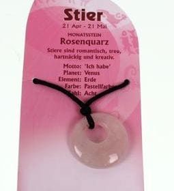 ROOST Halsband Stier G250 Rosenquarz