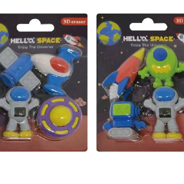 ROOST Radierer Set 3D HAE-004 Space, assortiert