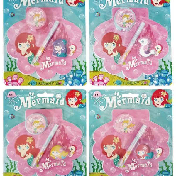ROOST Schreibset 4 ass. MDST-003 Meerjungfrau 186x160mm