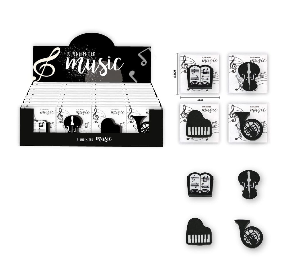 ROOST-MUE-001-7612532059918 ROOST Radierer MUE-001 Musical, assortiert – Hochwertig & günstig bei ShopDeca