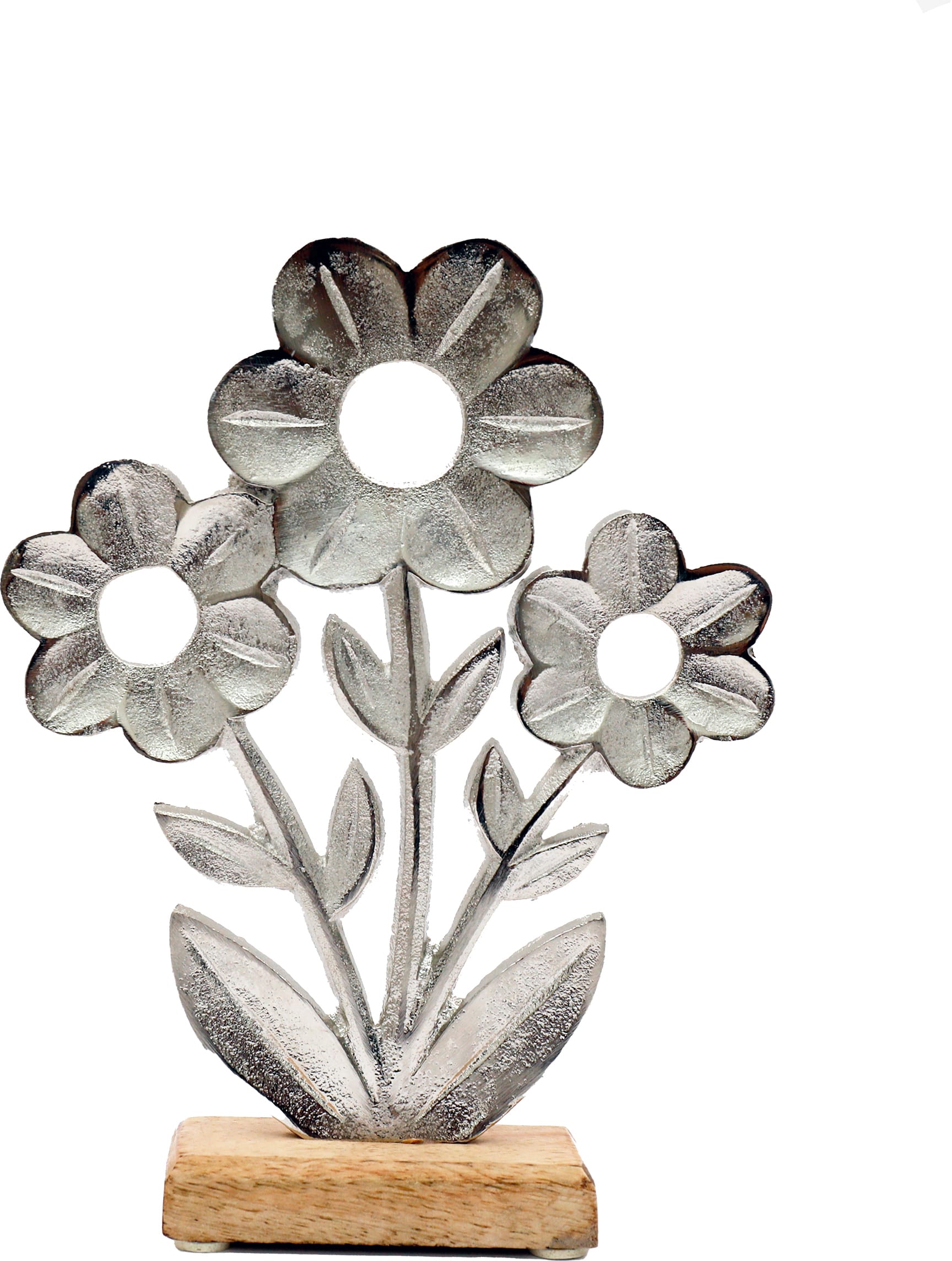 ROOST-OR6483-5024418536123 ROOST Blume auf Holz Grundlage OR6483 22x17cm – Hochwertig & günstig bei ShopDeca