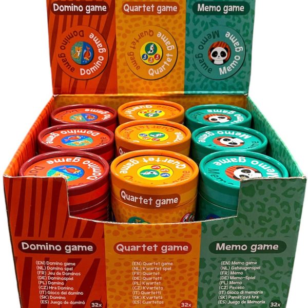 ROOST Spiel in Schachtel SP981 Domino, Memor, Quartett