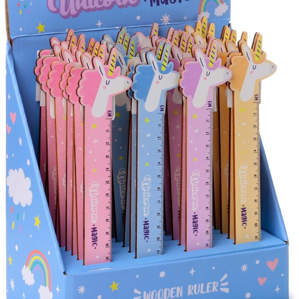 ROOST Holzlineal Einhorn 15cm STA332 4 assortiert
