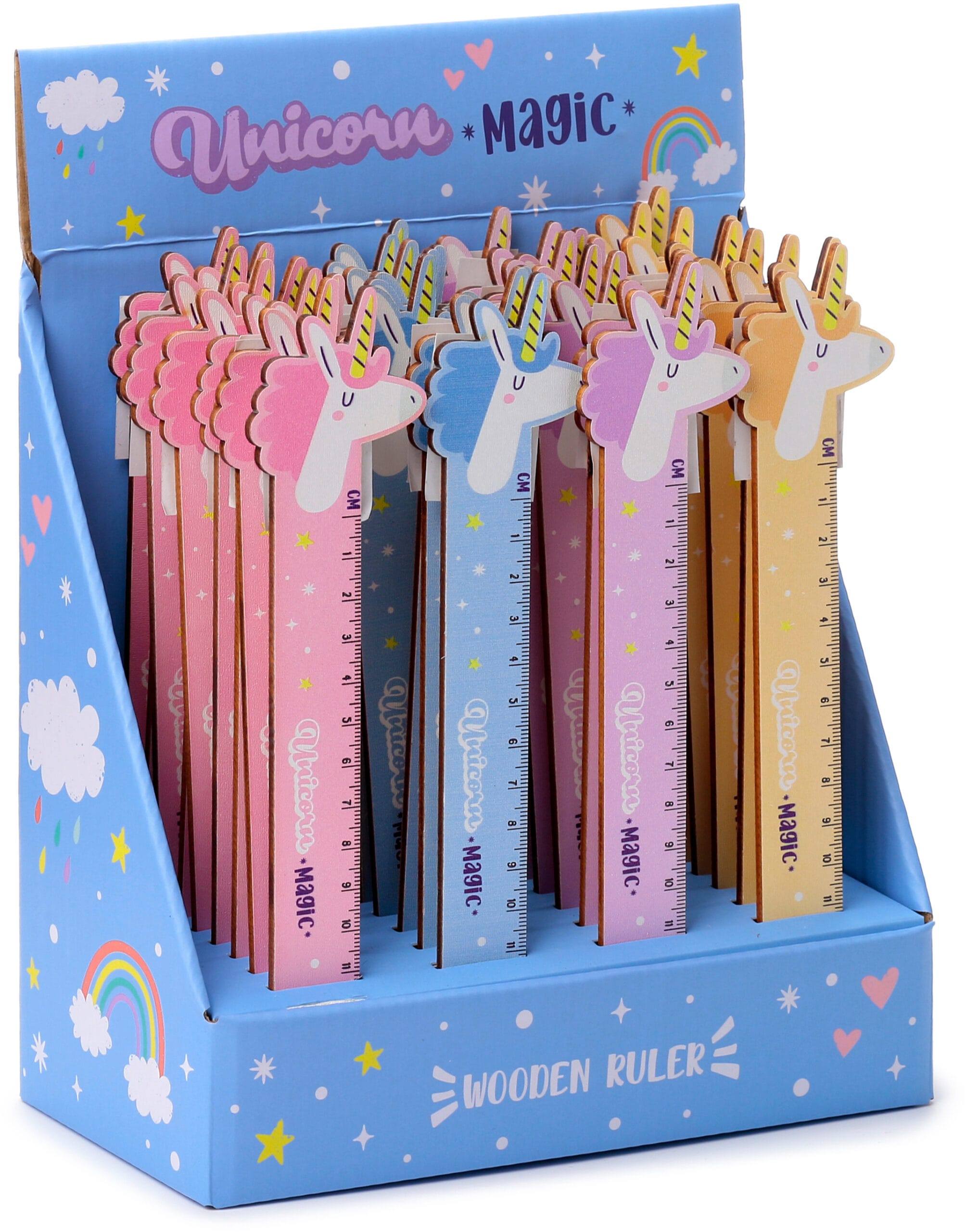 ROOST-STA332-5055071789922 ROOST Holzlineal Einhorn 15cm STA332 4 assortiert – Hochwertig & günstig bei ShopDeca