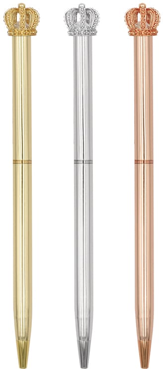 ROOST-TSKY-B03-7613058036193 ROOST Kugelschreiber mit Krone TSKY-B03 farbig assortiert – Bild 1