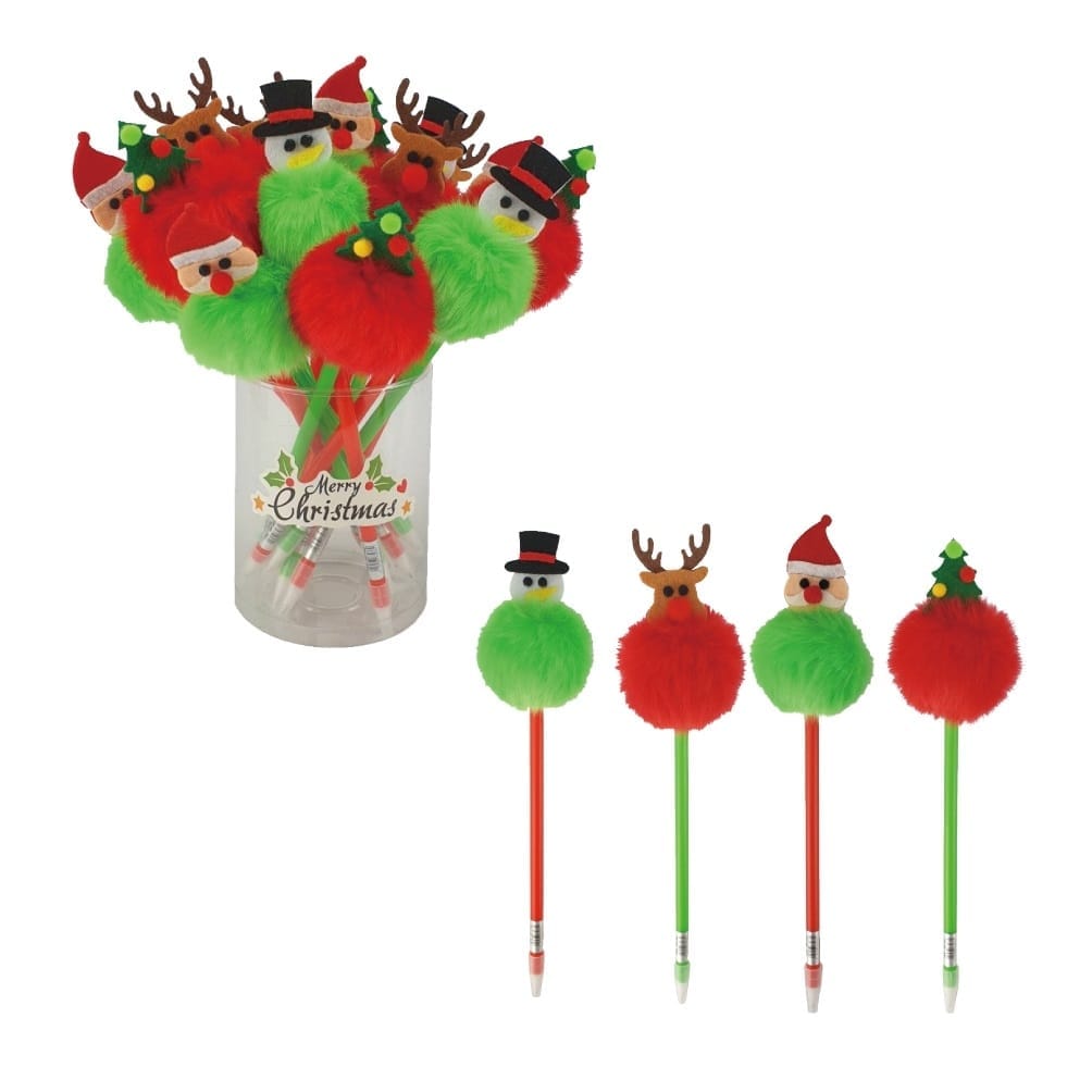 ROOST-XBP-002-7613058038197 ROOST Kugelschreiber PomPom XBP-002 X-mas 4 ass. – Hochwertig & günstig bei ShopDeca