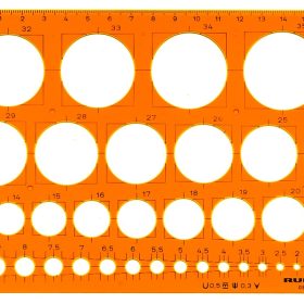 RUMOLD Kreisschablone 1-36mm 2010 orange/transp.