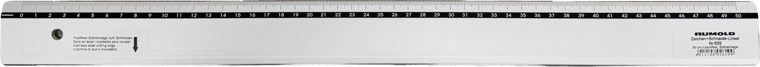 RUMOLD-659-50-4012108026109 RUMOLD Zeichen-Schneidelineal 50cm 659/50 Alu – Hochwertig & günstig bei ShopDeca