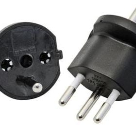 S-ELECTRO Fix-Adapter SchuKo-CH 4.107438 schwarz, 3-polig