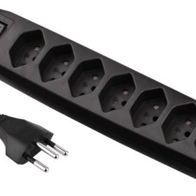 S-ELECTRO Steckdosenleiste 85.110.7SZ 7x T13 mit Schalter, schwarz