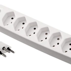 S-ELECTRO Steckdosenleiste 85.110.7WS 7x T13 mit Schalter, weiss