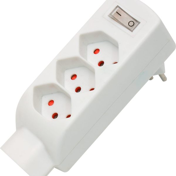 S-ELECTRO Abzweigstecker 85.595.WS weiss, 4xT13, vertikal