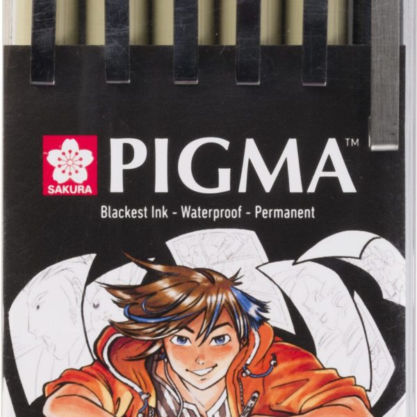 SAKURA Manga Pigma Set POXSDKMAN6 3xMic/1xGraph/1xBru/1xPenc