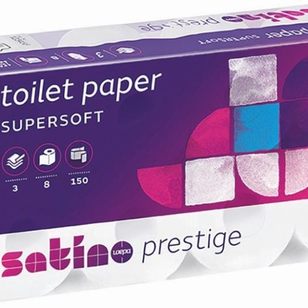SATINO Toilettenpapier Prestige 600935 150 Coupons, 8 Rollen