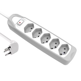 SCHOENENBERGER Steckdosenleiste 1.5m 85.200.GY Fix-Line silicone 5xT13 weiss