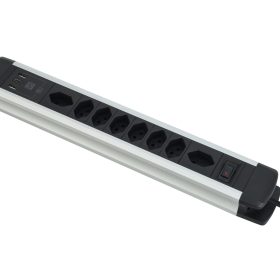 SCHOENENBERGER ALU Steckdosenleiste 2m 85.870.8AL USB-C silber/schwarz