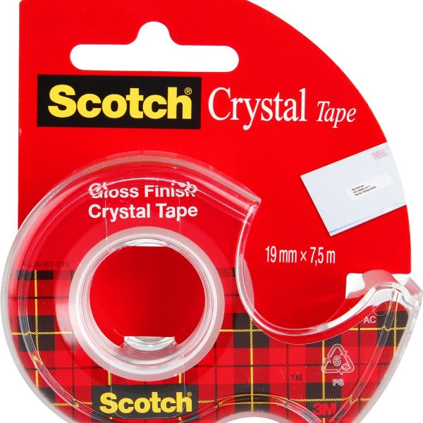 SCOTCH Crystal Tape 19mmx7.5m 6-1975D kristallklar, auf Abroller