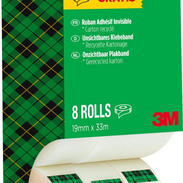 SCOTCH Magic Tape Turm 810 19mmx33m 8-1933R8 unsichtbar 8 Rollen