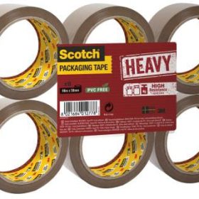 SCOTCH Verpackungsband 50mmx66m HV.5066.F6.B. Heavy, Braun 6 Rollen