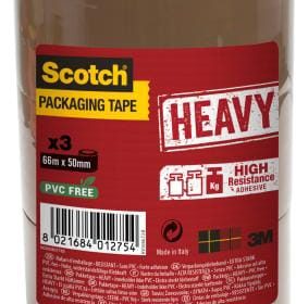 SCOTCH Verpackungsband 50mmx66m HV.5066.T3.B. braun 3 Rollen