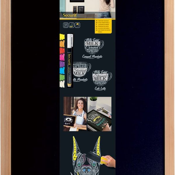 SECURIT Kreidetafel WOODY WBW-TE-40-60 teak 60x40x1cm