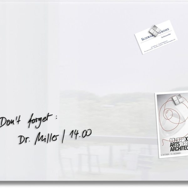 SIGEL Magnettafel Glas GL121 weiss 600x400x15mm