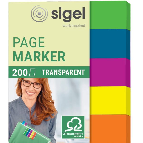 SIGEL Haftnotizen Film 12x50mm HN615 5-farbig ass. 5 x 40 Streifen
