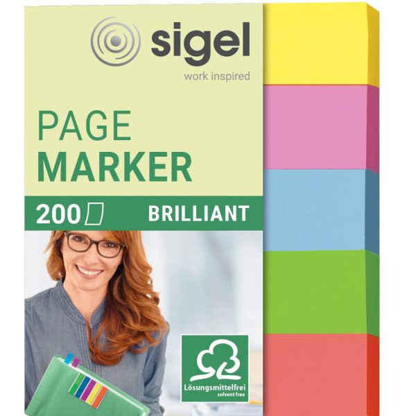 SIGEL Haftnotizen BRILLANT 12x50mm HN625 farbig ass. 5 x 40 Streifen