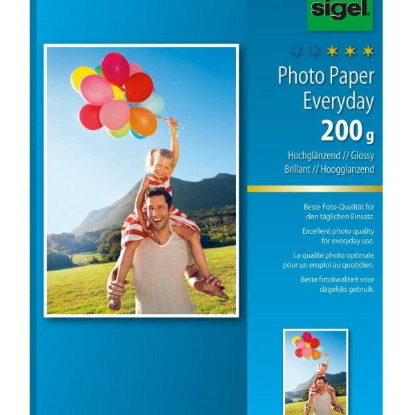 SIGEL InkJet Fotopapier 10x15cm IP718 200g,glossy, weiss 24 Blatt
