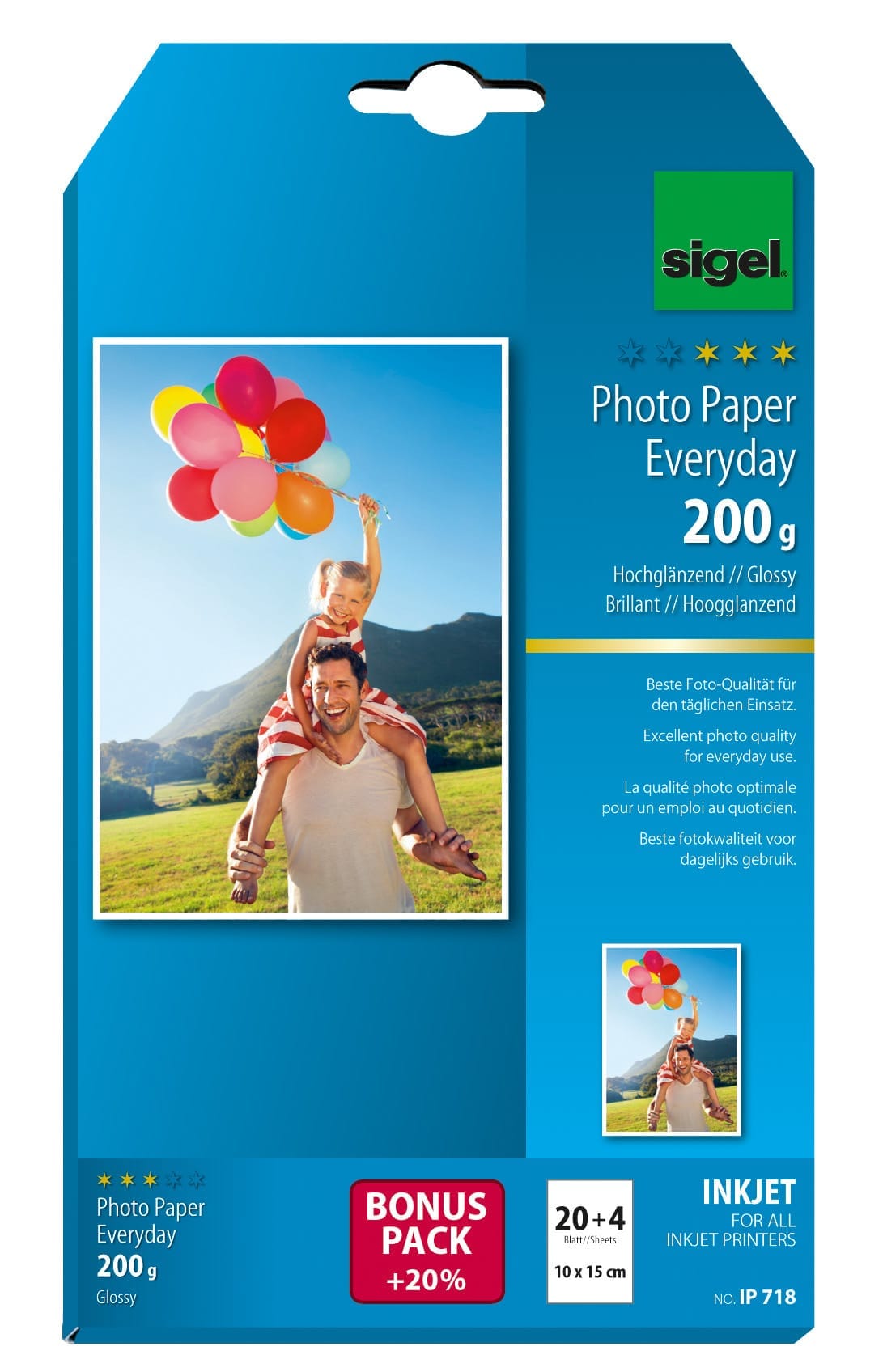 SIGEL-IP718-4004360998805 SIGEL InkJet Fotopapier 10x15cm IP718 200g,glossy, weiss 24 Blatt – Hochwertig & günstig bei ShopDeca