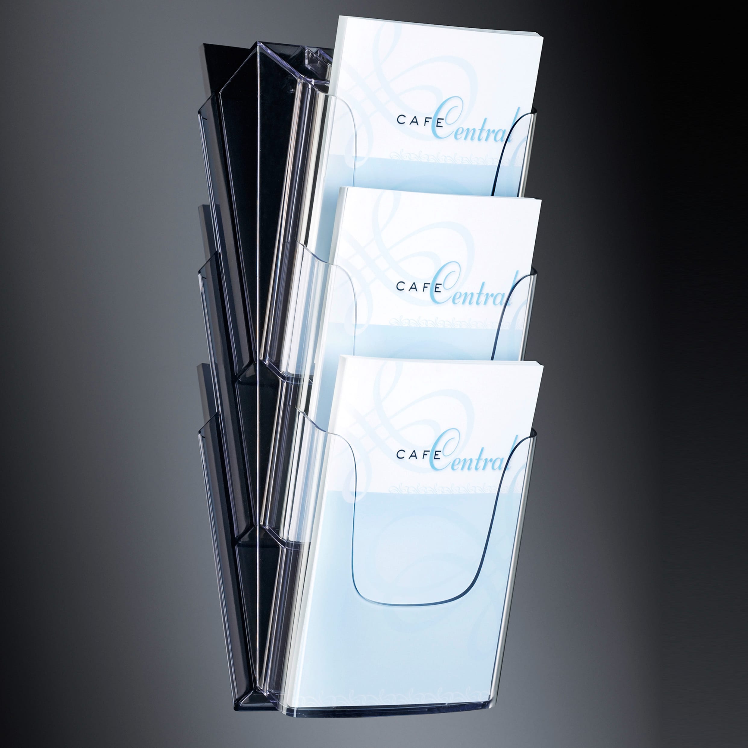 SIGEL-LH135-4004360982187 SIGEL Wand-Prospekthalter 3xA4 LH135 235x545x115mm acryl – Hochwertig & günstig bei ShopDeca