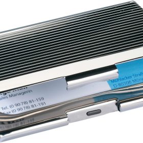 SIGEL Visitenkarten-Etui 62x95mm VZ130 chrom bis 20 Karten