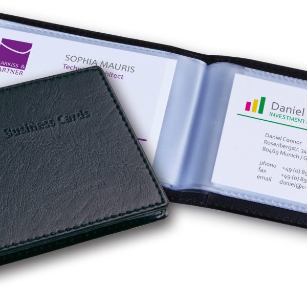 SIGEL Visitenkartenmappe 75x110mm VZ170 schwarz bis 40 Karten